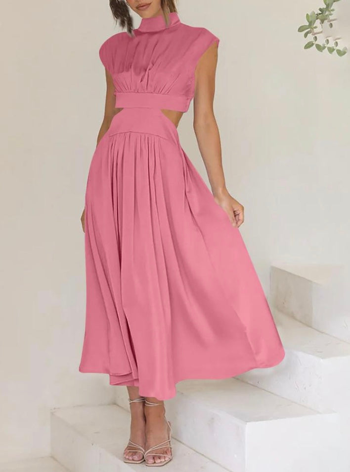 Elegante dames zomerjurk met cut-out taille – stijlvolle maxi jurk voor speciale gelegenheden