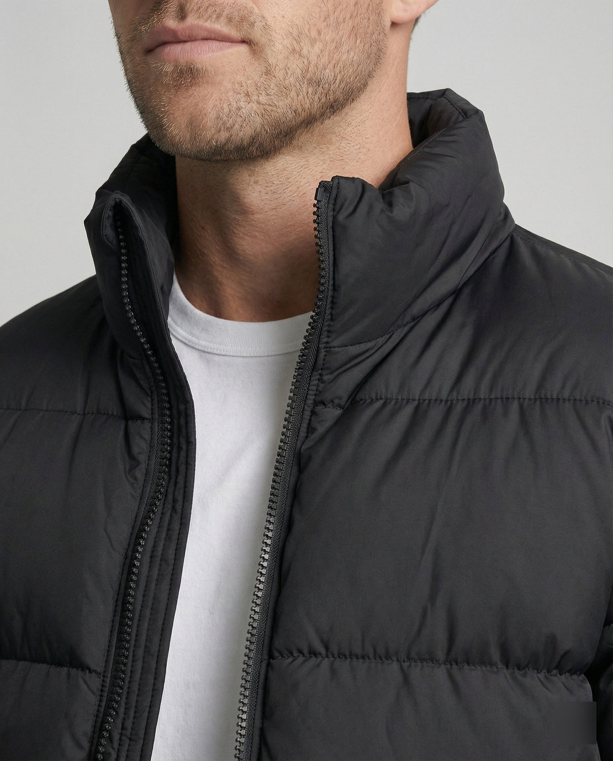 Heren Winterjas Puffer Jacket | Hoge Kraag & Ritssluiting