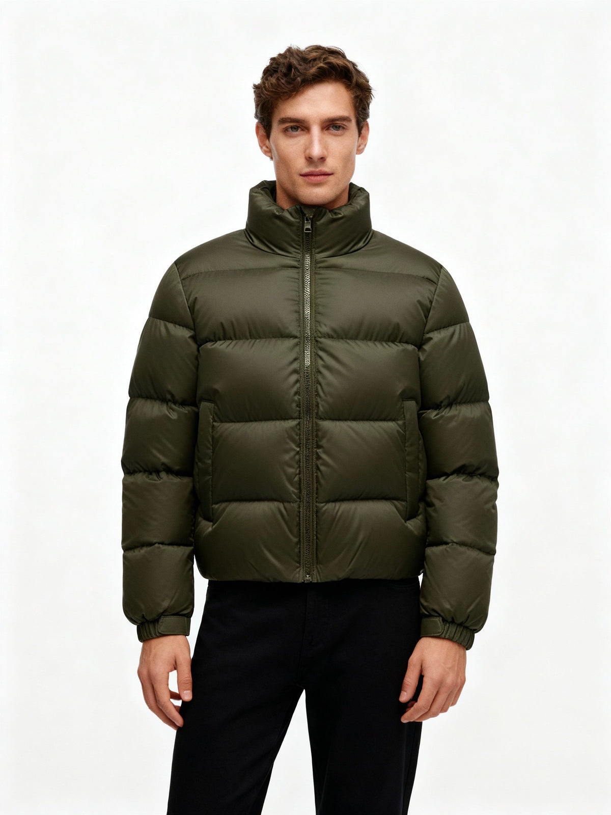 Heren Winterjas Puffer Jacket | Hoge Kraag & Ritssluiting