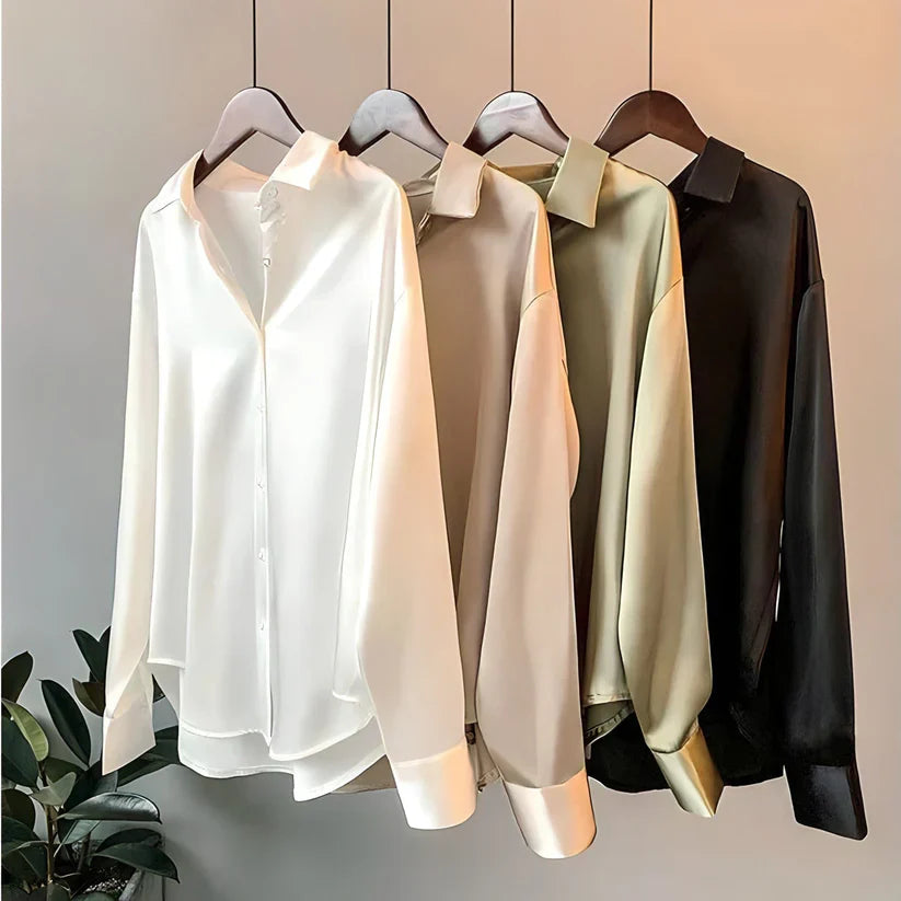 Teresa Dames Blouse | Satijn & Knoopsluiting