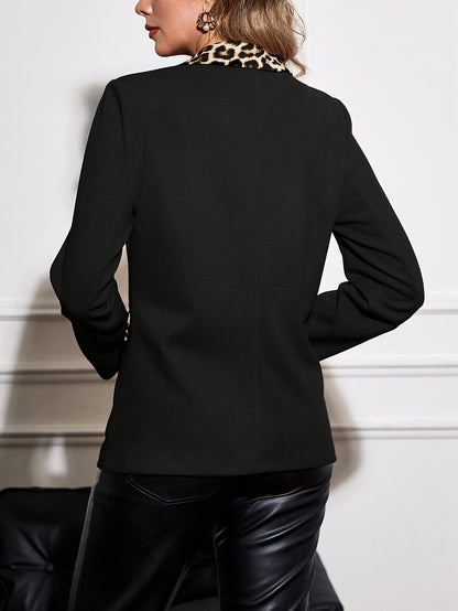 Freida | Stijlvolle Blazer met Luipaardprint Accent