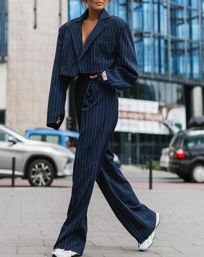 Gestreept Tweedelig Pak – Elegante & Trendy Business Look