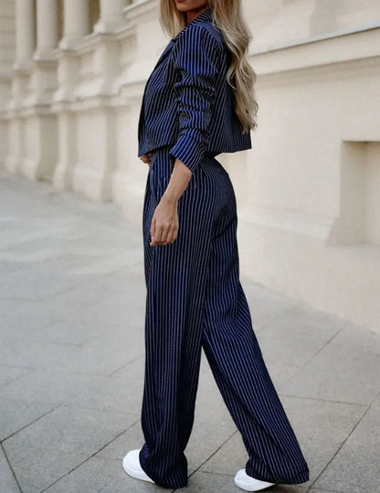 Gestreept Tweedelig Pak – Elegante & Trendy Business Look