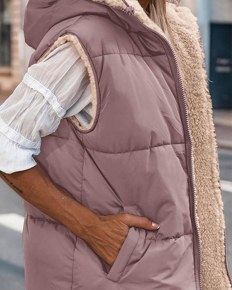 Gewatteerde Bodywarmer met Teddyvoering