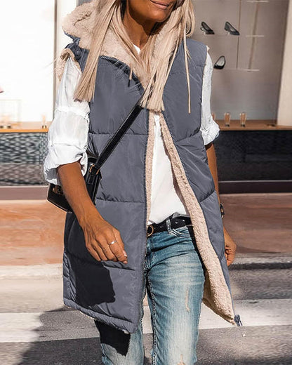 Gewatteerde Bodywarmer met Teddyvoering