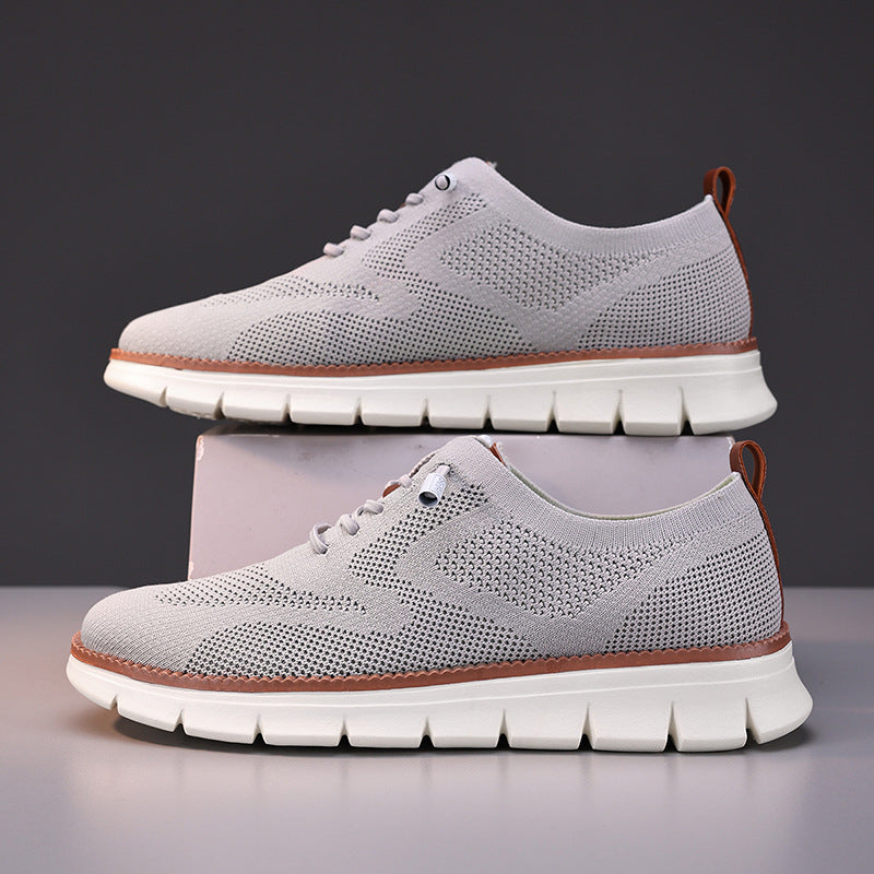 Knitted Casual Sneakers For Men | Lace-Up