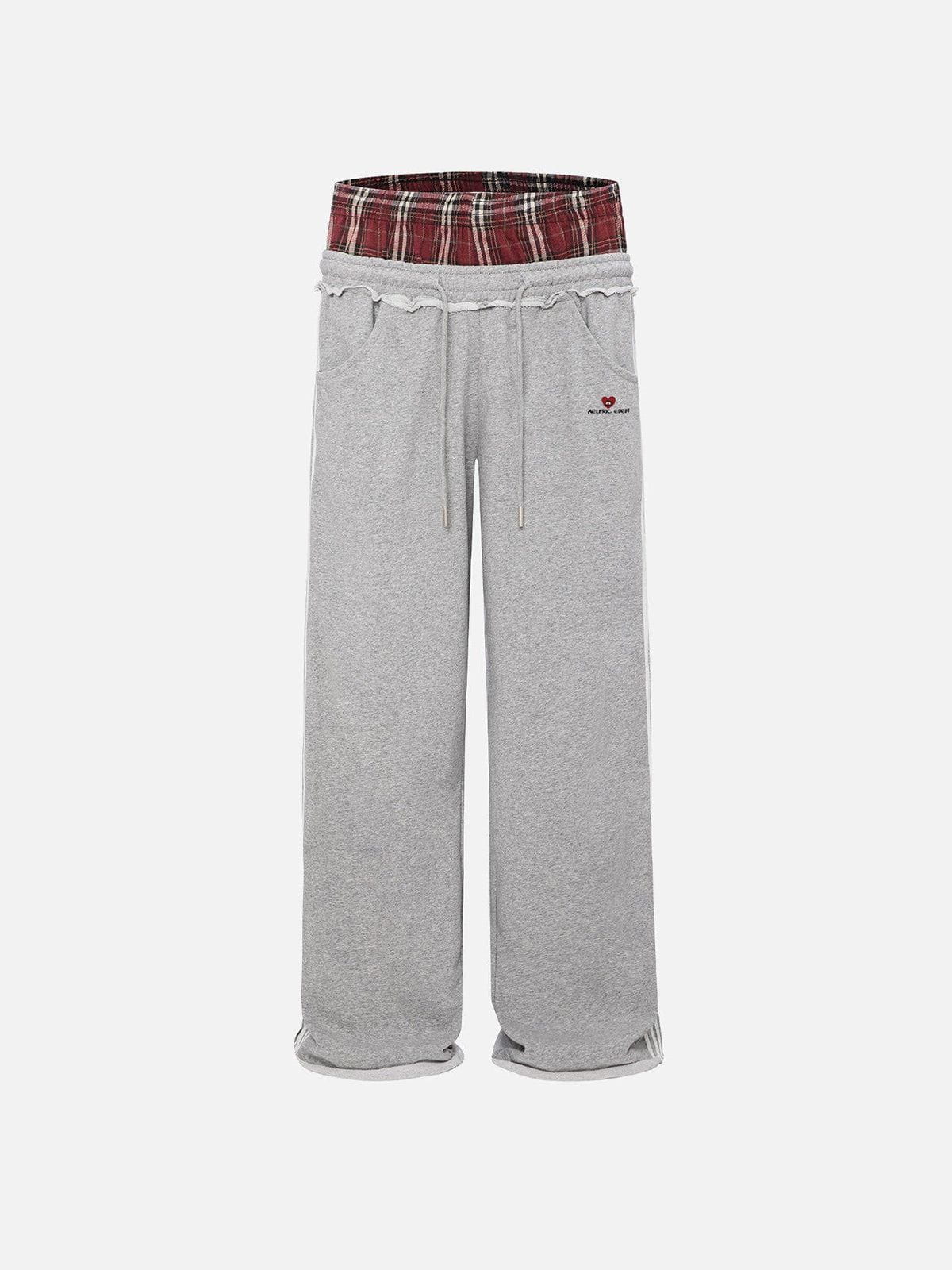 Jazzlyn - Stijlvolle Grijze Joggingbroek met Dubbele Tailleband