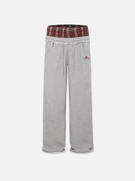 Jazzlyn - Stijlvolle Grijze Joggingbroek met Dubbele Tailleband