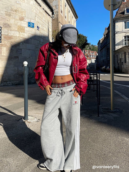 Jazzlyn - Stijlvolle Grijze Joggingbroek met Dubbele Tailleband