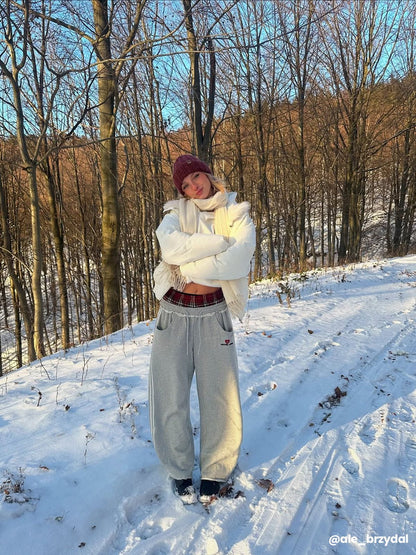 Jazzlyn - Stijlvolle Grijze Joggingbroek met Dubbele Tailleband