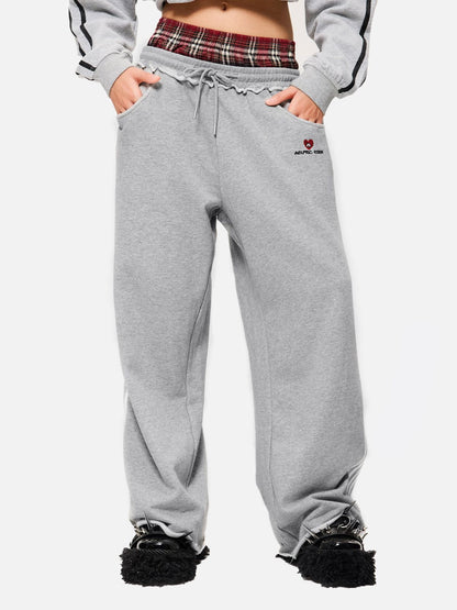 Jazzlyn - Stijlvolle Grijze Joggingbroek met Dubbele Tailleband