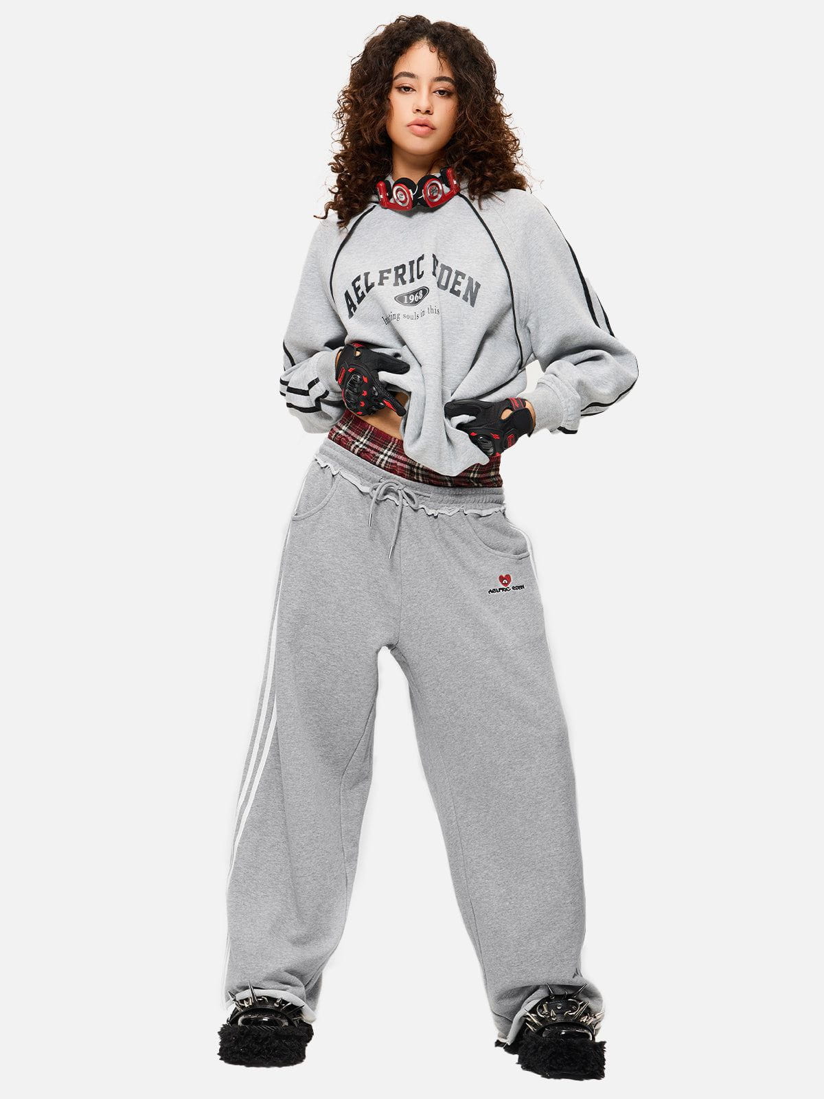 Jazzlyn - Stijlvolle Grijze Joggingbroek met Dubbele Tailleband