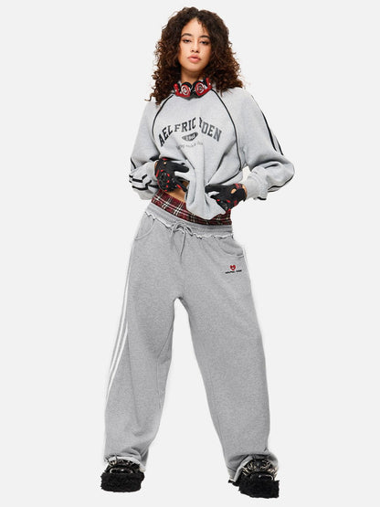Jazzlyn - Stijlvolle Grijze Joggingbroek met Dubbele Tailleband