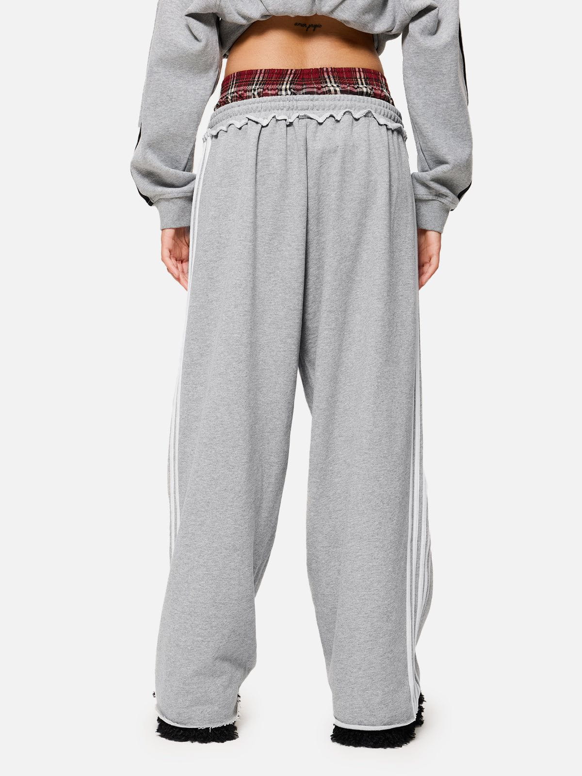 Jazzlyn - Stijlvolle Grijze Joggingbroek met Dubbele Tailleband
