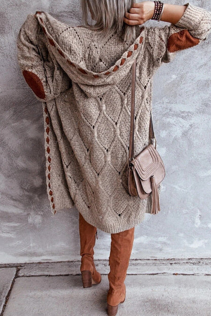 Bohemian Gebreide Cardigan – Warme Lange Damesvest met Unieke Details