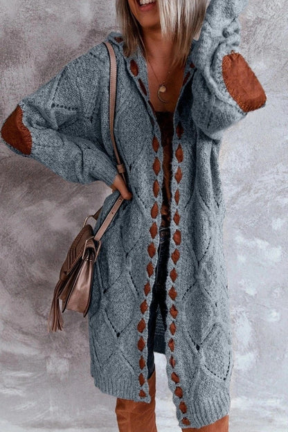 Bohemian Gebreide Cardigan – Warme Lange Damesvest met Unieke Details