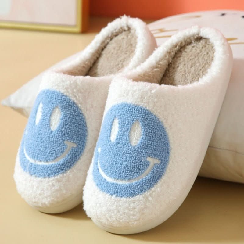 Slippers voor de winter | Geborduurde smiley