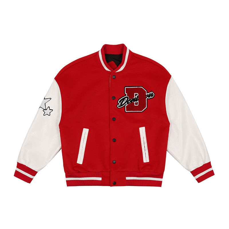 Rood Heren Varsity Jack – Sportieve Bomberjas met College Look