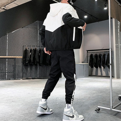 Heren Trainingspak – Sportieve Tweedelige Set met Windjack en Joggingbroek T-E
