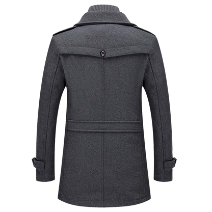 Heren Winterjas Lang | Met Colkraag en Knoopsluiting