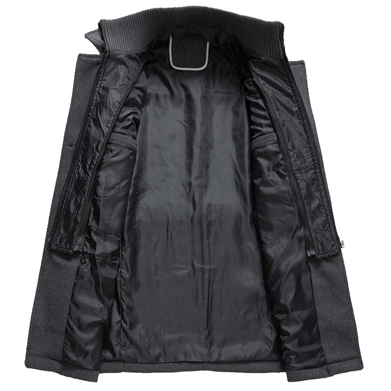 Heren Winterjas Lang | Met Colkraag en Knoopsluiting