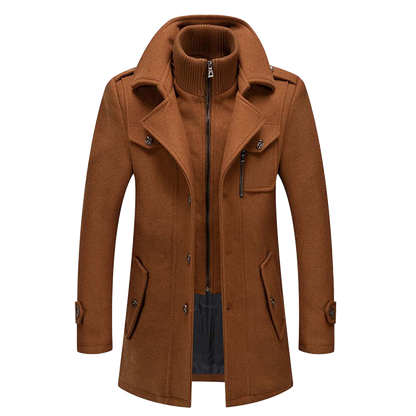 Heren Winterjas Lang | Met Colkraag en Knoopsluiting
