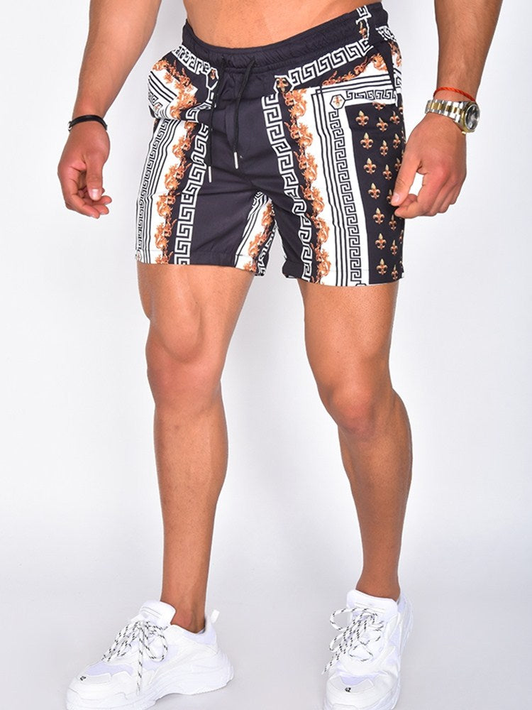 Heren Zomerset – Luxe Twee-Delige Set met Print, Korte Mouwen en Shorts