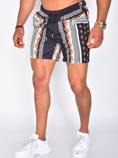 Heren Zomerset – Luxe Twee-Delige Set met Print, Korte Mouwen en Shorts