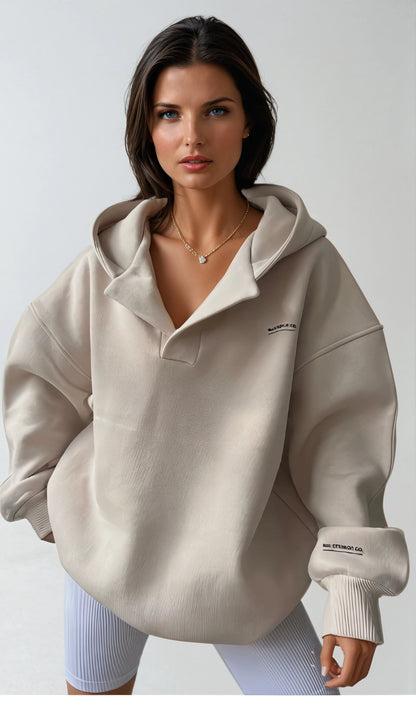 Hoodie Dames | Lage V-Hals & Capuchon