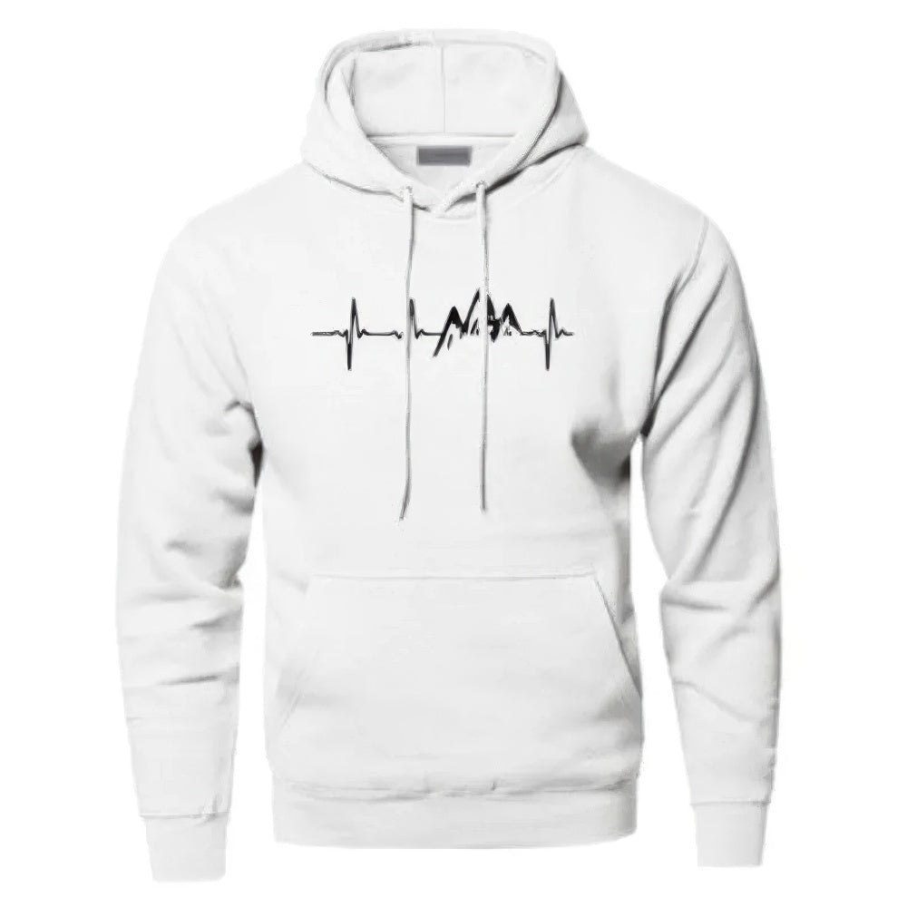 Hoodie Heren | Hartslag & Bergen Print