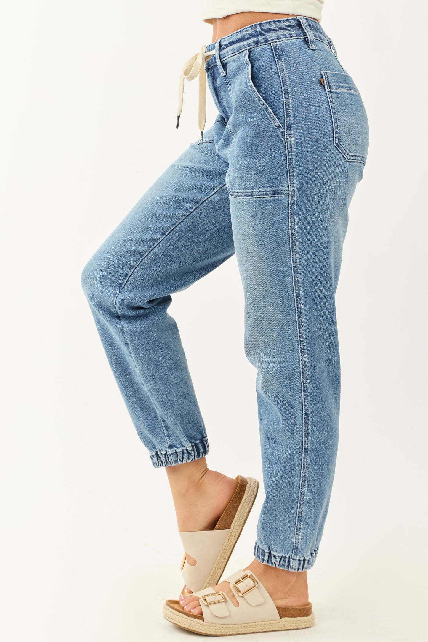 Noelle Blauwe Jeans Dames | Jogger met Trekkoord