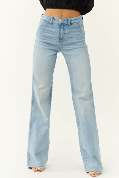 Elara Flared Jeans Dames | Lichtblauw