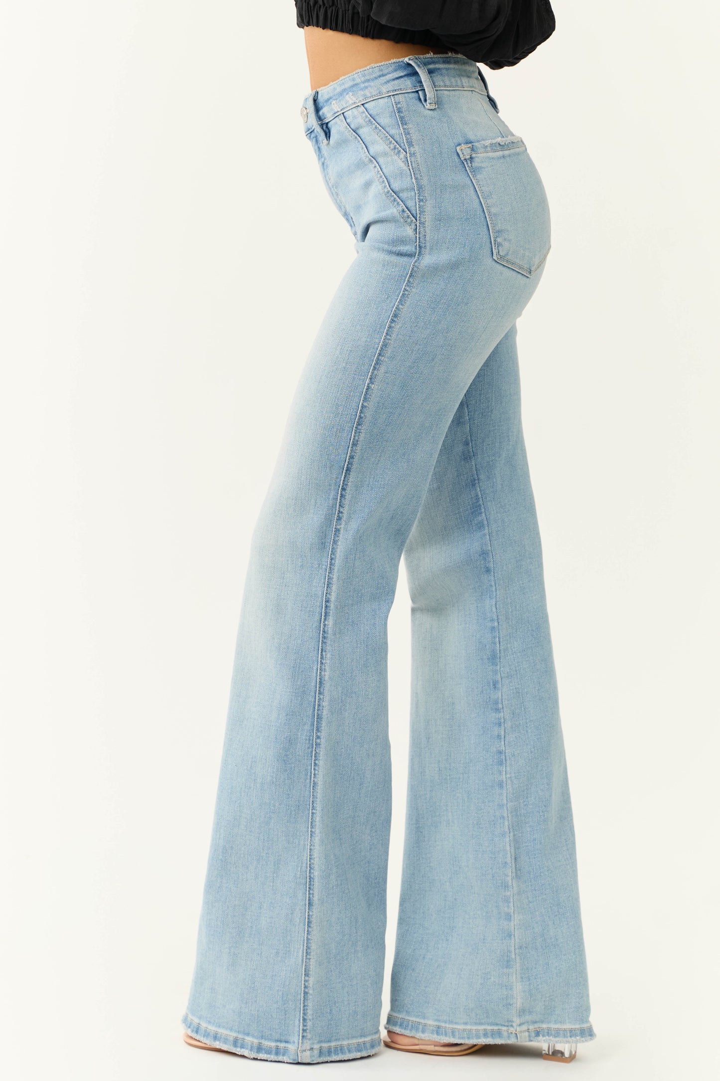 Elara Flared Jeans Dames | Lichtblauw