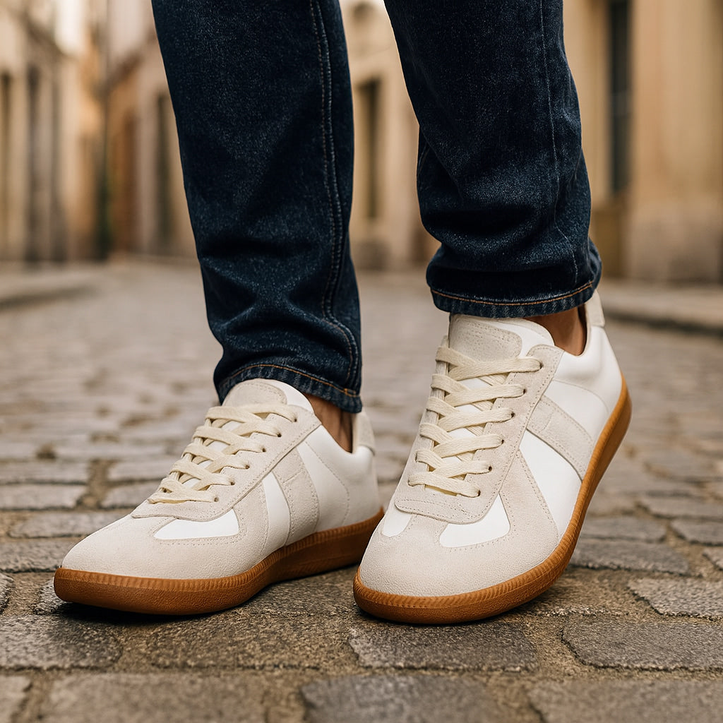 Heren Retro Sneakers | Vetersluiting & Ronde Neus