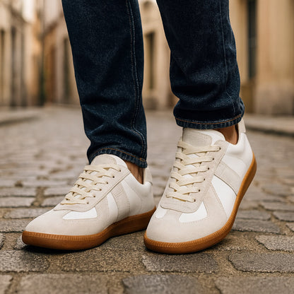 Heren Retro Sneakers | Vetersluiting & Ronde Neus