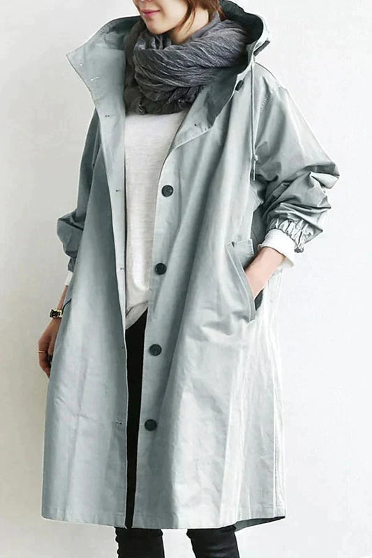 Lange Jas Dames | Capuchon & Knoopsluiting
