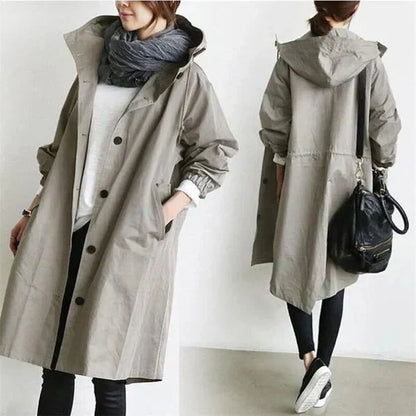 Lange Jas Dames | Capuchon & Knoopsluiting