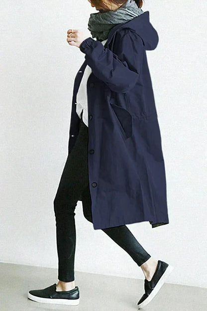 Lange Jas Dames | Capuchon & Knoopsluiting