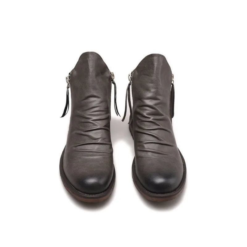 Heren Chelsea boots van echt leer met ritssluiting, luxe uitstraling en comfortabele pasvorm, ideaal voor formele en casual outfits.