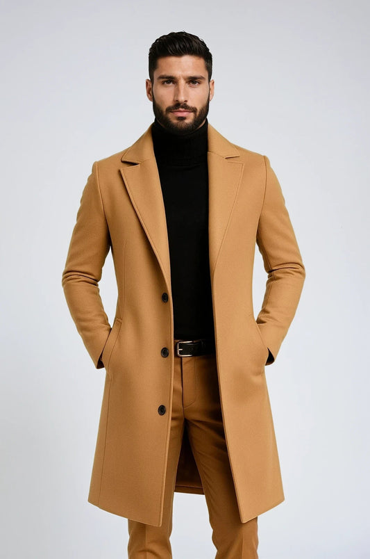 Heren Winterjas Lang | Met Knoopsluiting