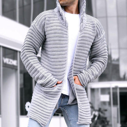 Miro - Moderne Lange Gebreide Heren Cardigan