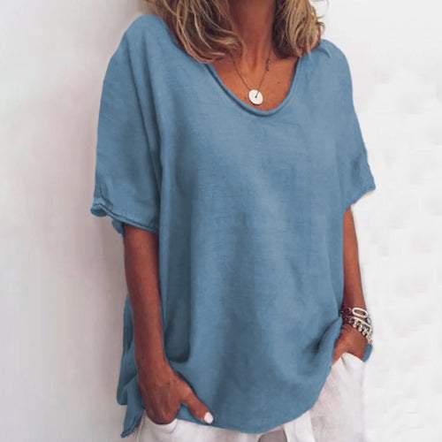Luchtig Linnen T-Shirt – Tijdloze Comfort & Elegantie