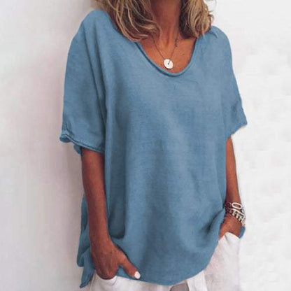 Luchtig Linnen T-Shirt – Tijdloze Comfort & Elegantie