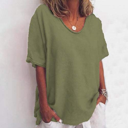 Luchtig Linnen T-Shirt – Tijdloze Comfort & Elegantie