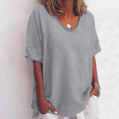 Luchtig Linnen T-Shirt – Tijdloze Comfort & Elegantie