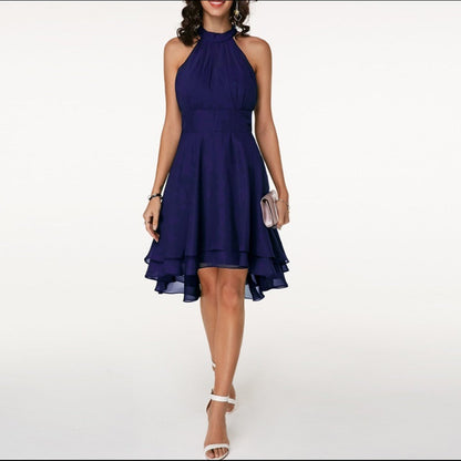 Luchtige Halter Midi Jurk – Charmant & Vrouwelijk
