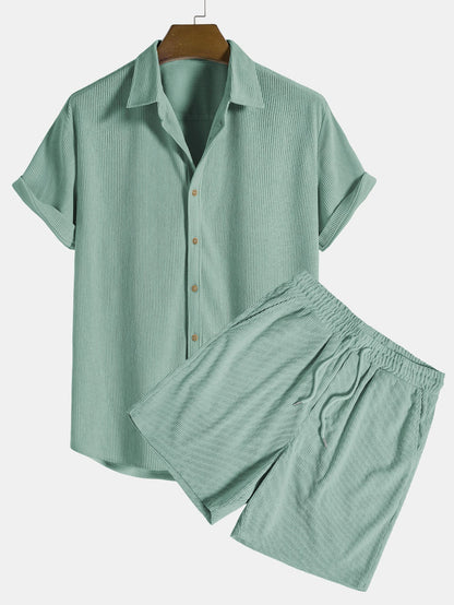 Luchtige zomer set met overhemd en korte broek