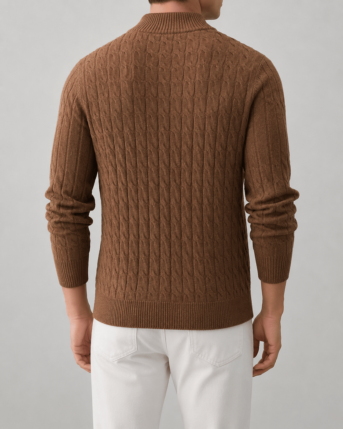 Heren cardigan winter | Kabelpatroon & volledige rits