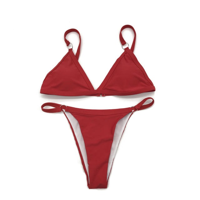 Minimalistische Triangel Bikini met Luxe Details