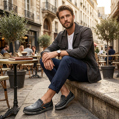 Heren Loafers met Slip-On Pasvorm en Espadrille Zool | Casual Instappers